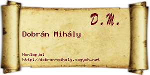 Dobrán Mihály névjegykártya